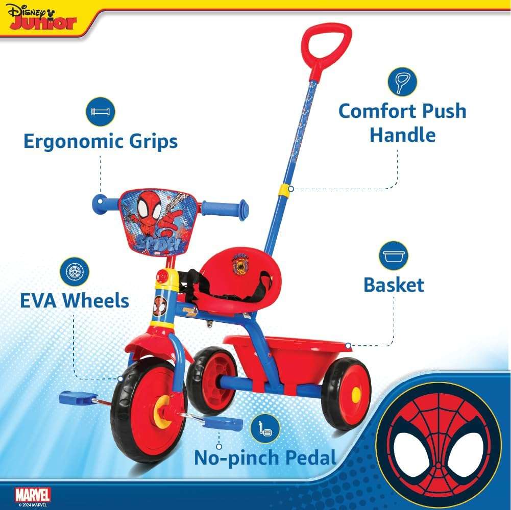 Spartan - Marvel Spiderman Tricycle with Pushbar - Image 3