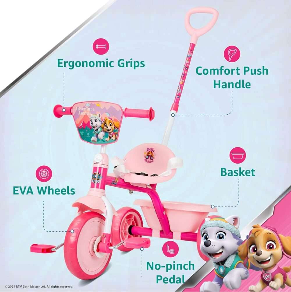 Spartan - Paw Patrol Girls Tricycle with Pushbar - Image 4