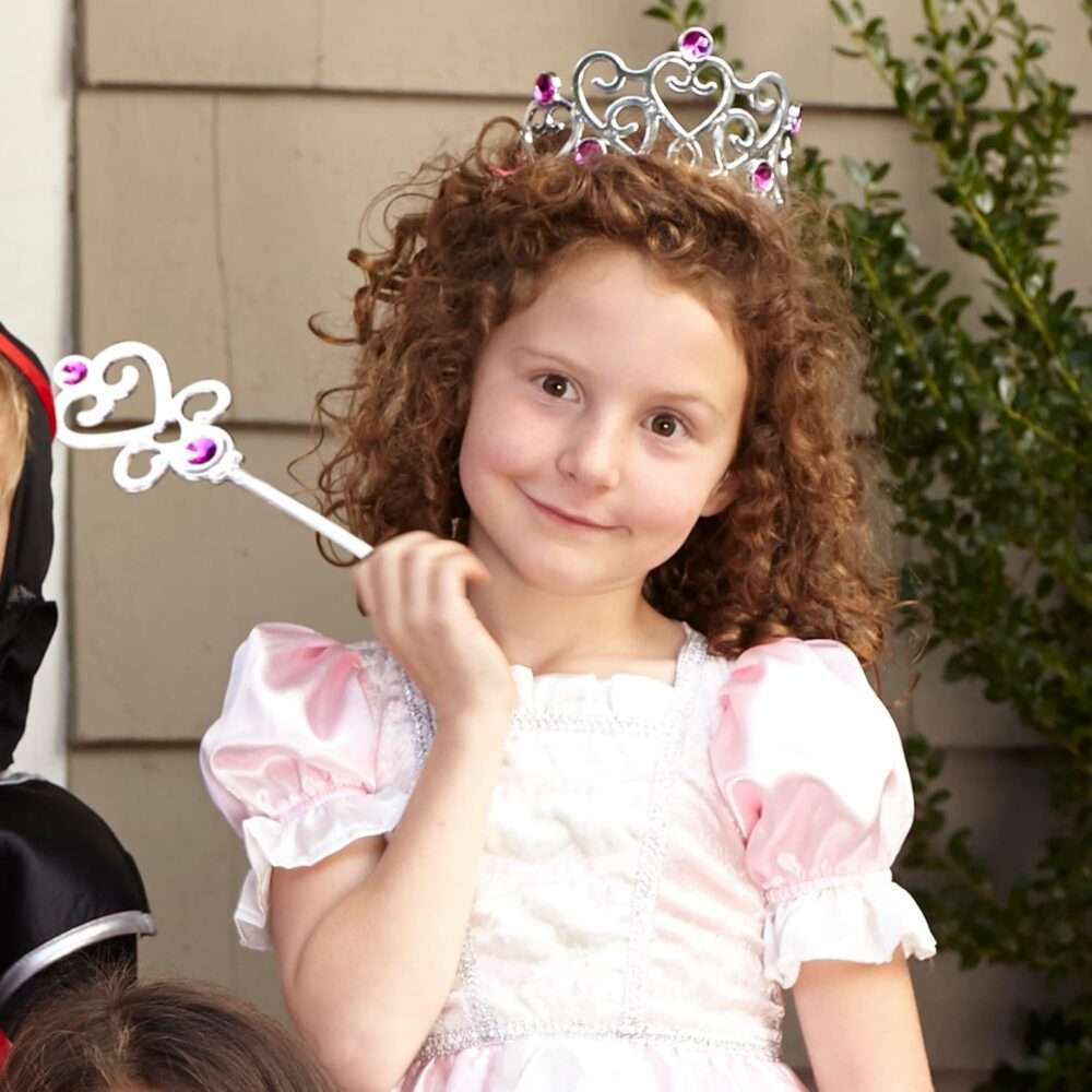 Melissa & Doug Princess Role Play Costume Set (3 pcs)- Pink Gown, Tiara, Wand - Image 4