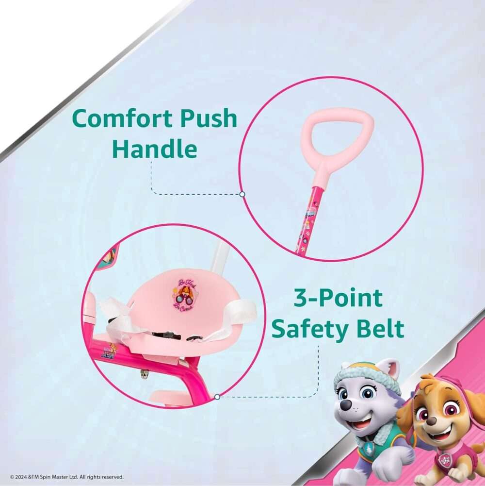 Spartan - Paw Patrol Girls Tricycle with Pushbar - Image 5