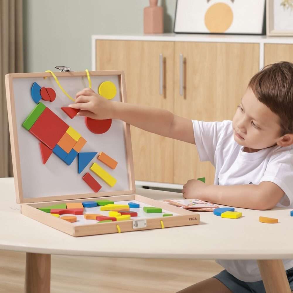 Viga - Magnetic Blocks in Wooden Box 42 Pieces - Image 6