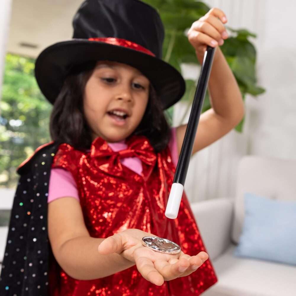 Melissa & Doug Magician Costume Role Play Set - Includes Hat, Cape, Wand, Magic Tricks - Image 7