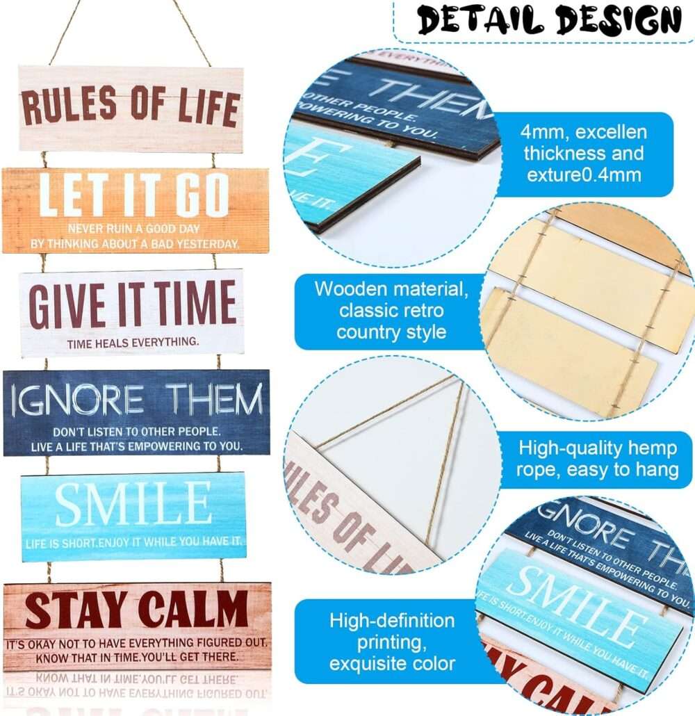 Rules Of Life - Hanging Wood Decoration - Image 8
