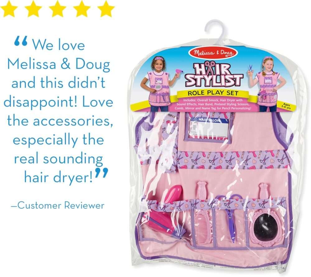 Melissa & Doug Hair Stylist Role Play Costume Dress-Up Set - 7 pcs - Image 8