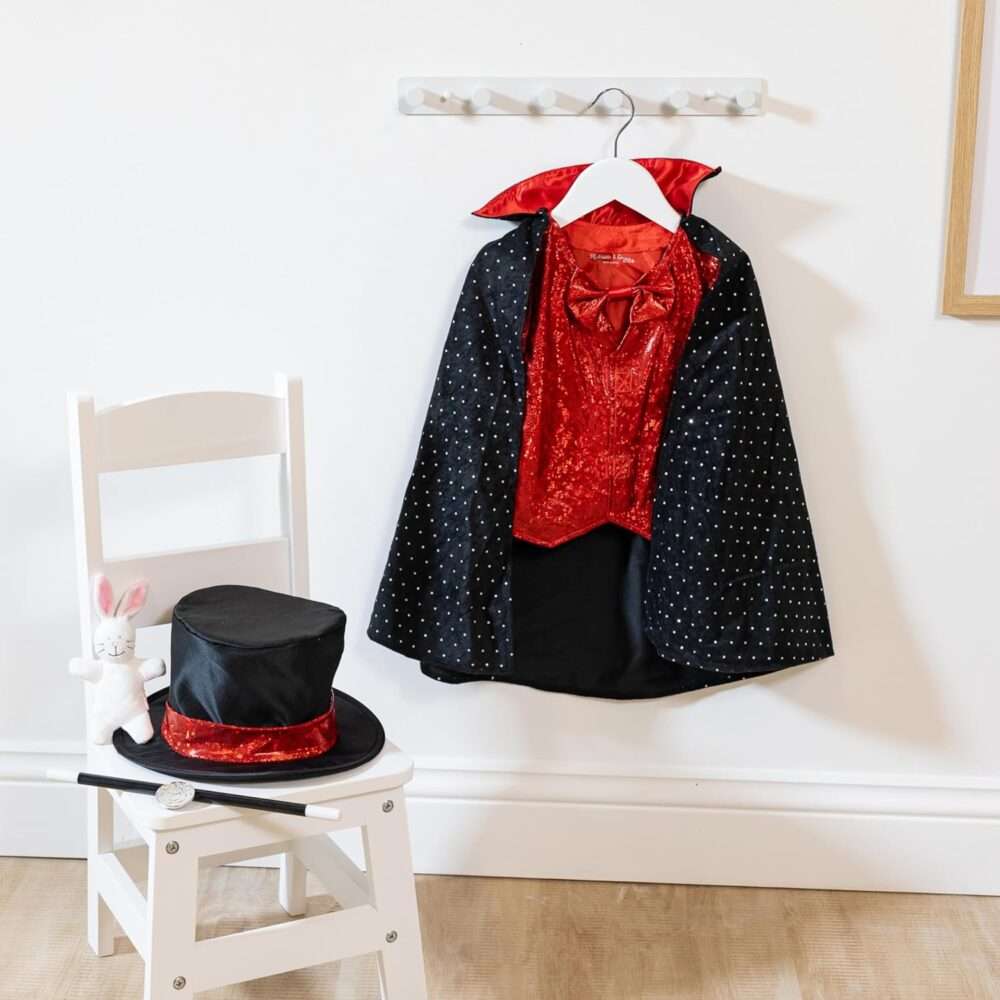 Melissa & Doug Magician Costume Role Play Set - Includes Hat, Cape, Wand, Magic Tricks - Image 10