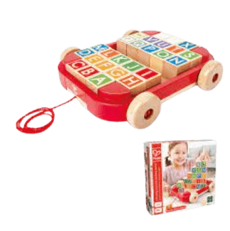Hape - Pull-along Cart With Stacking Blocks