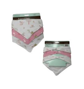 Stem - 3pcs Baby Triangle Bibs (Girl)