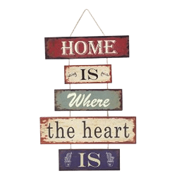 Home Is Where - Hanging Wooden Decoration