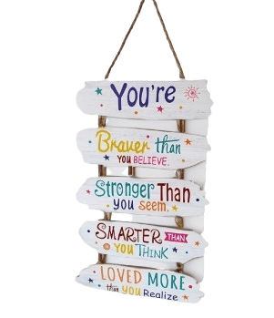 You're Braver - Hanging Wood Decoration