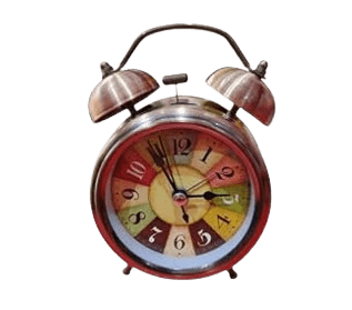 Metallic Bronze Full Dail Twin Bell Analog Table Alarm Clock