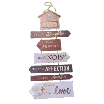 In Our Home There's Laughter - Hanging Wood Decoration