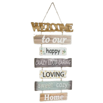 Welcome To Our Home - Hanging Wood Decoration