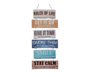 Rules Of Life - Hanging Wood Decoration