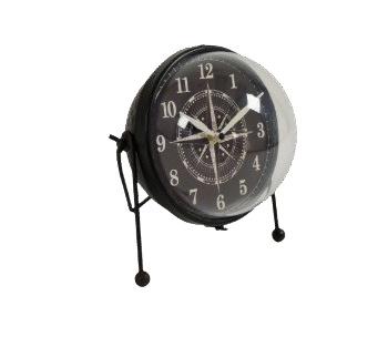 Creative Co-Op - Analog Metal Quartz Movement - Crystal Tabletop Clock