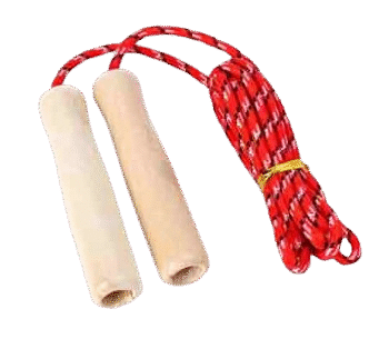 Generic Jump Rope With Wooden Handle - Red & Beige