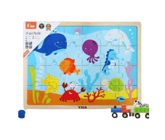 Viga - Wooden Ocean Puzzles 24-Piece Set