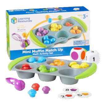 Learning Resources - Mini Muffin Match Math Activity Set - 76 Pieces