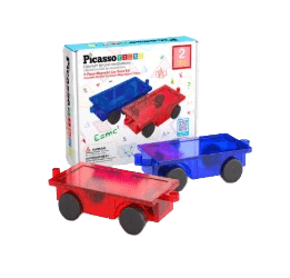 PicassoTiles - Magnetic Tile Car and Truck Base Set
