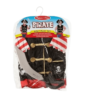 Melissa & Doug Pirate Role Play Costume Dress-Up Set With Hat, Sword, and Eye Patch
