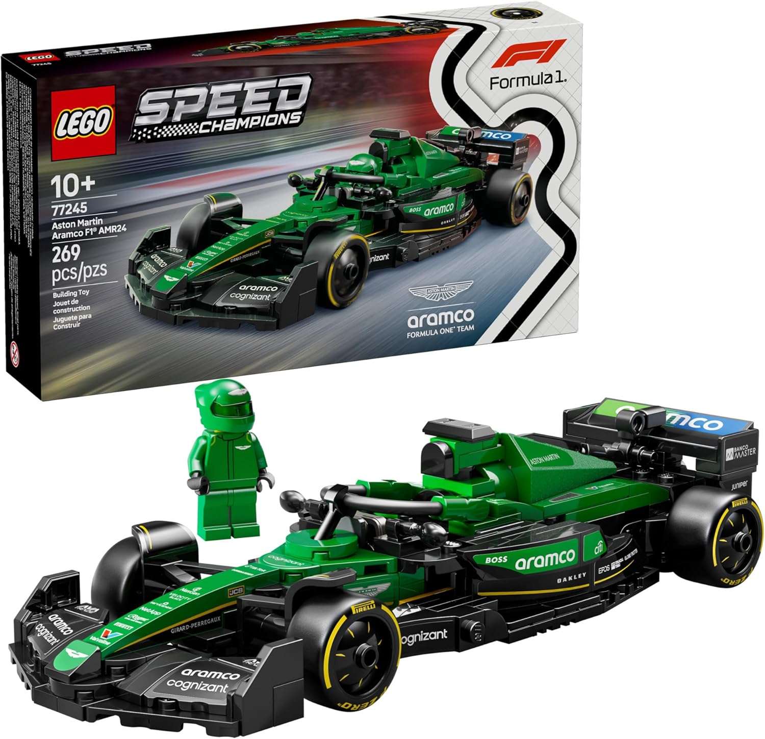 LEGO Speed Champions Aston Martin Aramco F1 AMR24 Race Car Toy - Image 2