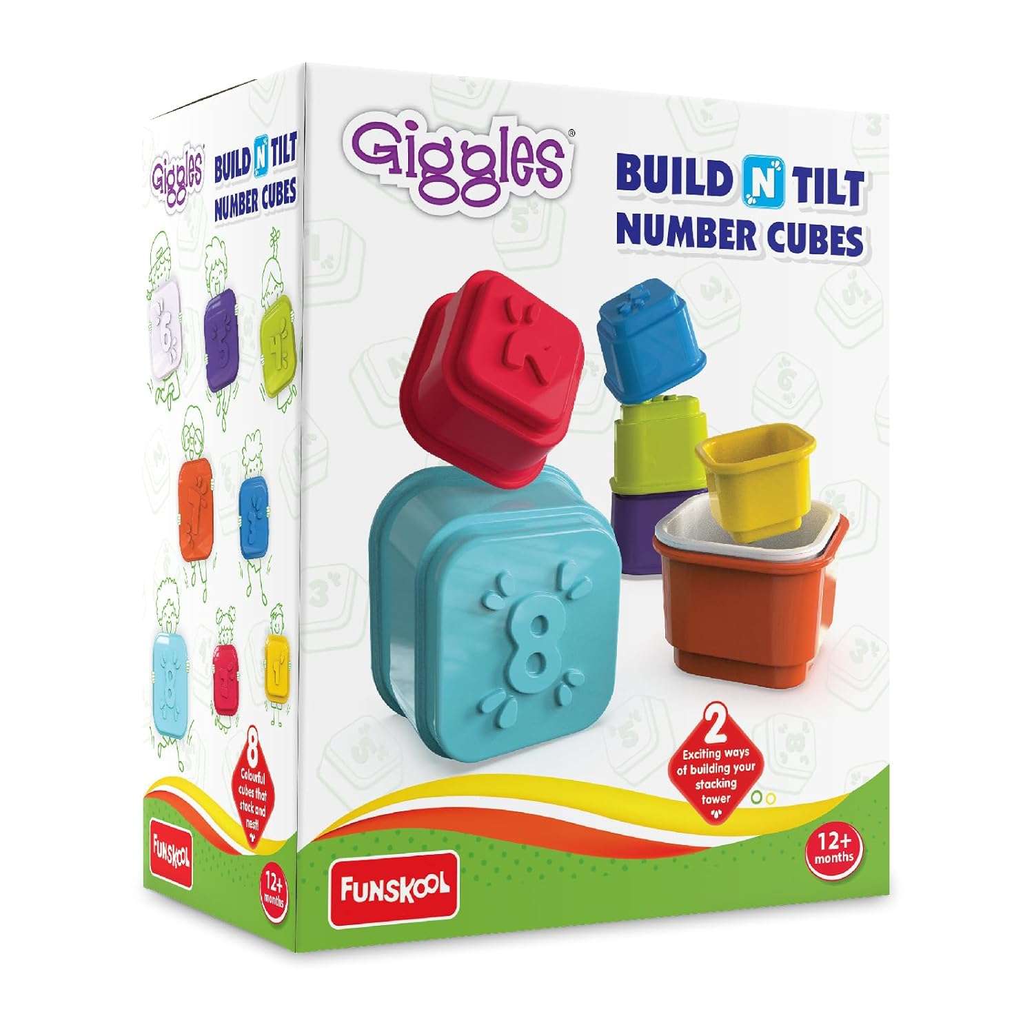Funskool Giggles - Build N Tilt Number Cubes - Image 2