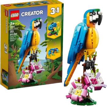LEGO Creator 3 in 1 Exotic Parrot Building Toy Set