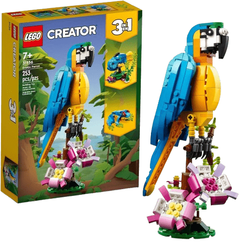 LEGO Creator 3 in 1 Exotic Parrot Building Toy Set