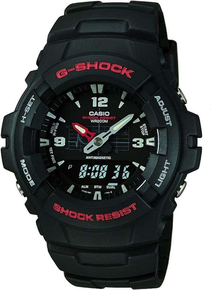 Casio G-100 G-Shock - 200 Meter WR Black Resin Watch Analog/Digital Alarm - Image 13