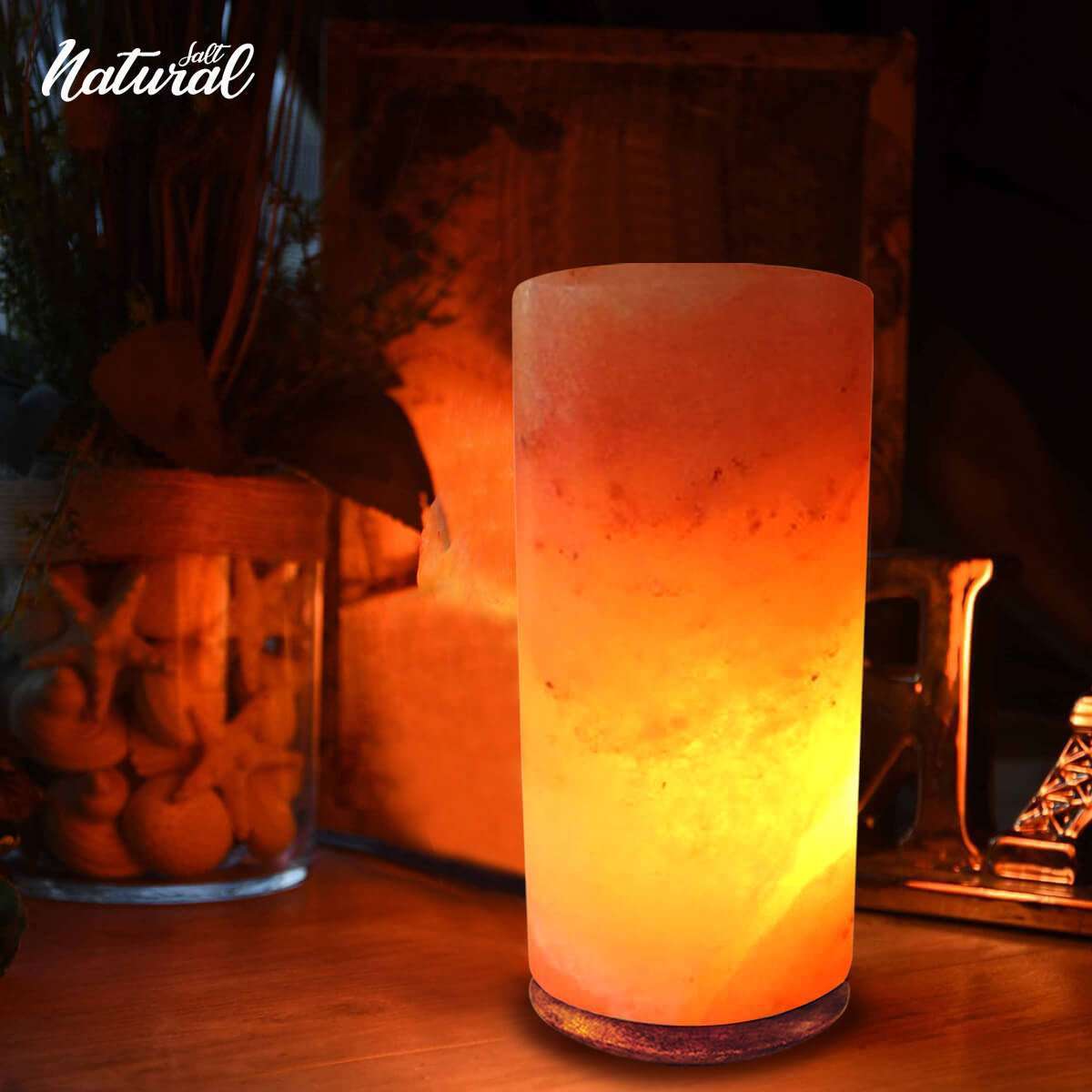 Cylinder Shape Salt Lamp with LED Bulb - Image 6