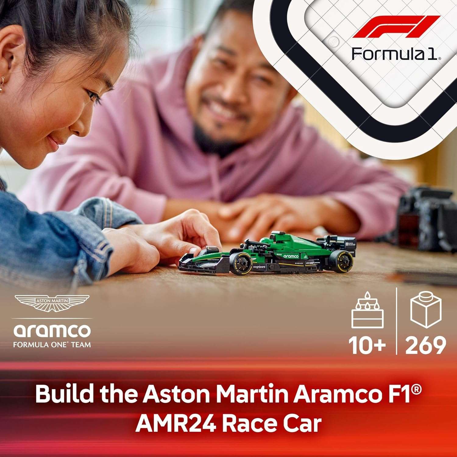 LEGO Speed Champions Aston Martin Aramco F1 AMR24 Race Car Toy - Image 3