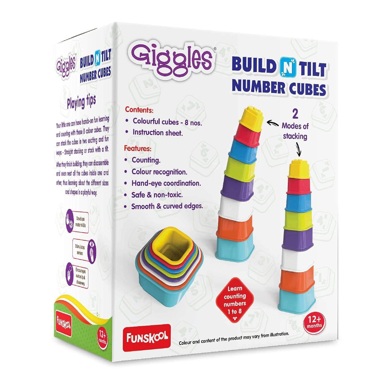 Funskool Giggles - Build N Tilt Number Cubes - Image 3