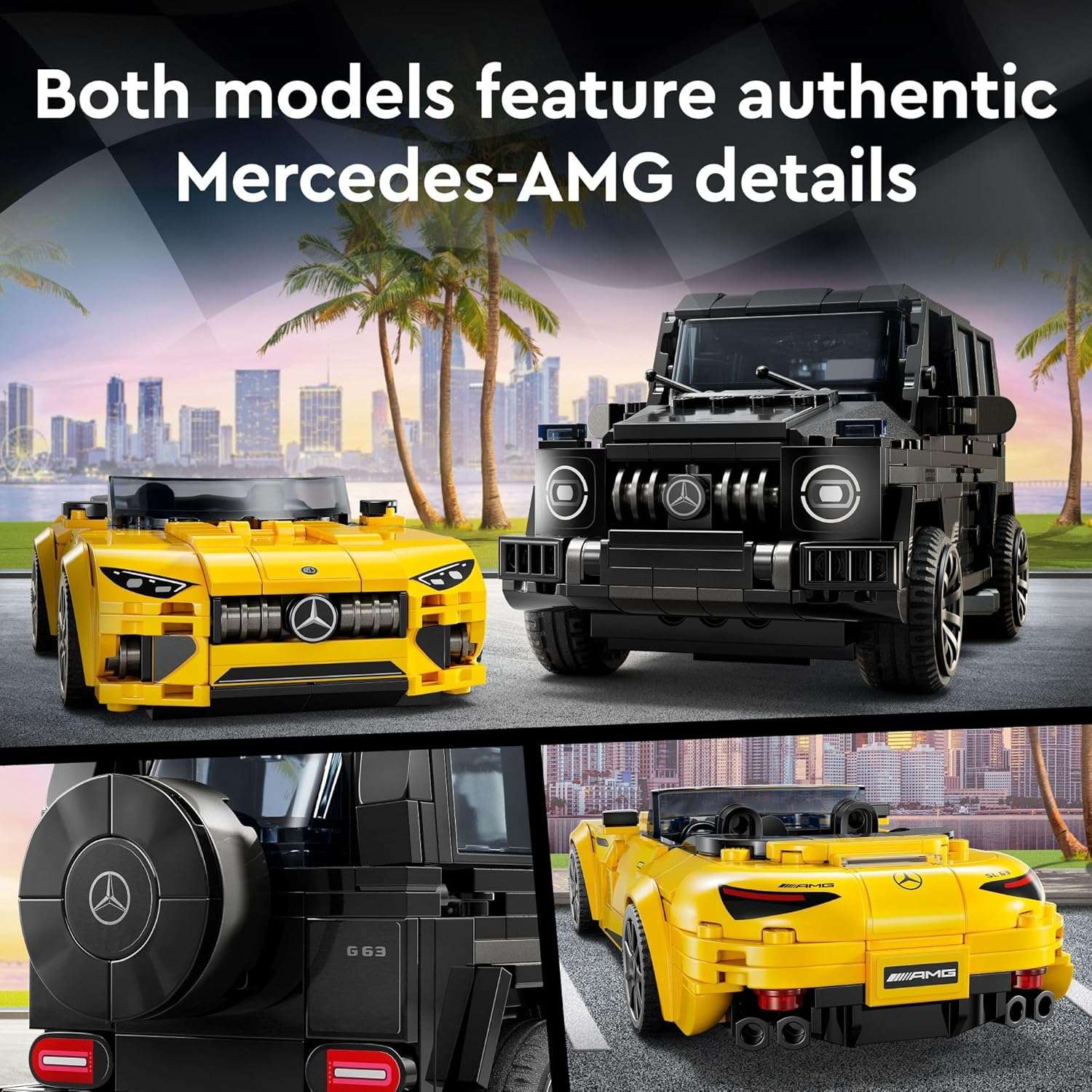 LEGO Speed Champions Mercedes-AMG G 63 & Mercedes-AMG SL 63 F1 Toy Car - Image 4