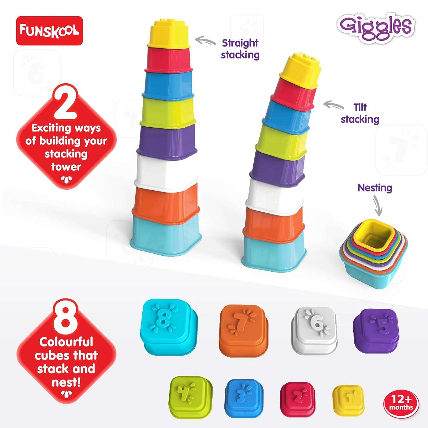 Funskool Giggles - Build N Tilt Number Cubes - Image 4