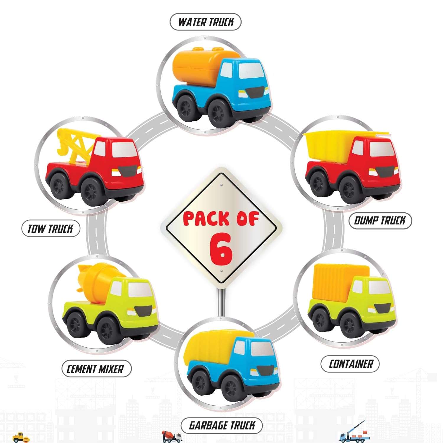 Funskool Giggles - Mini Vehicles-Construction Series Gift Pack of 6 (Combo) - Image 4
