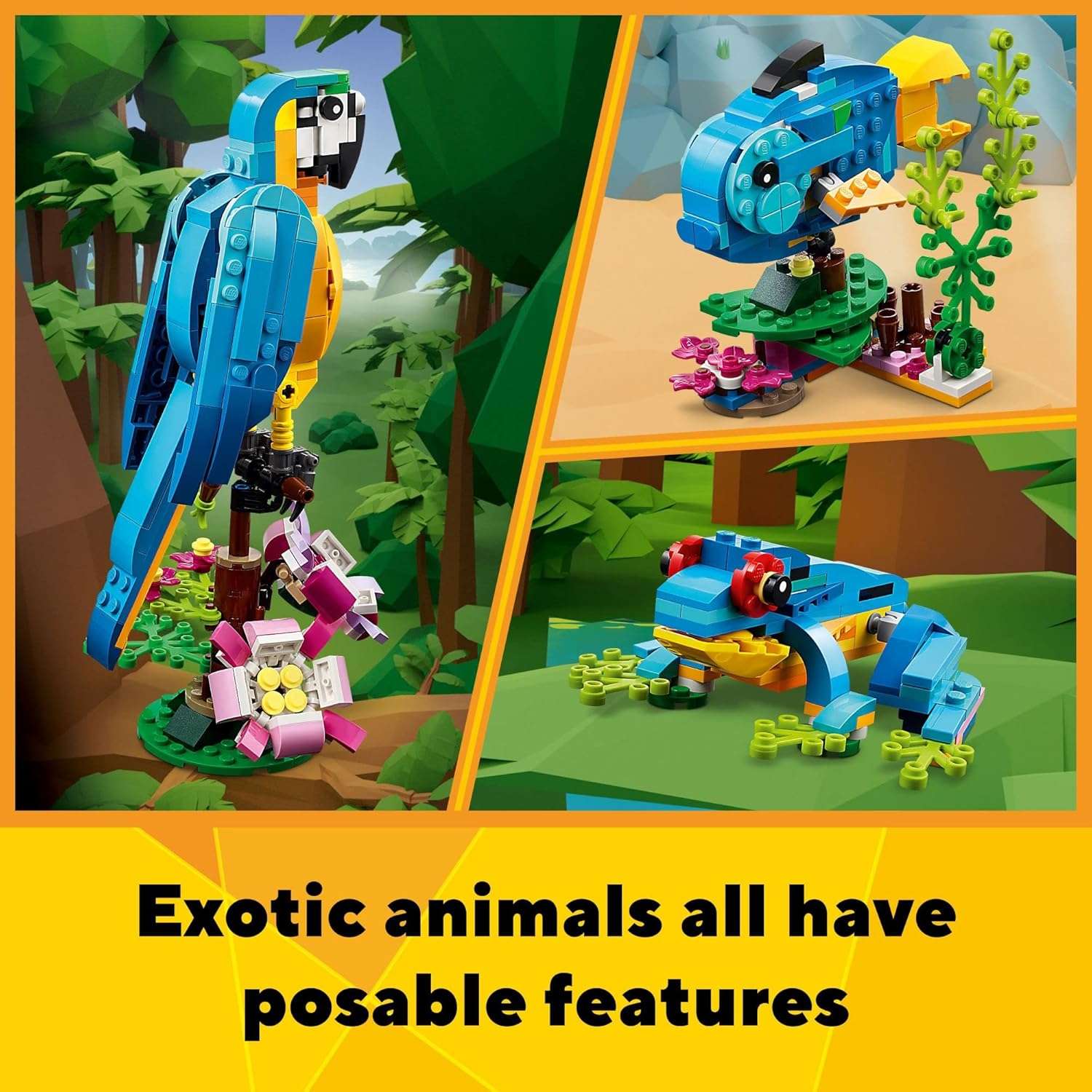 LEGO Creator 3 in 1 Exotic Parrot Building Toy Set - Image 5