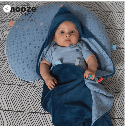Snoozebaby - Wrap Blanket Trendy Wrapping (80x80cm) - Midnight Blue - Image 2