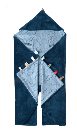 Snoozebaby - Wrap Blanket Trendy Wrapping (80x80cm) - Midnight Blue - Image 3