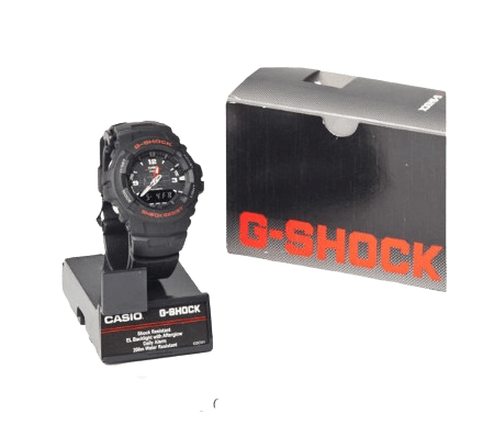 Casio G-100 G-Shock - 200 Meter WR Black Resin Watch Analog/Digital Alarm