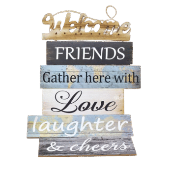 Welcome Friends - Wooden Wall Hanging Decor