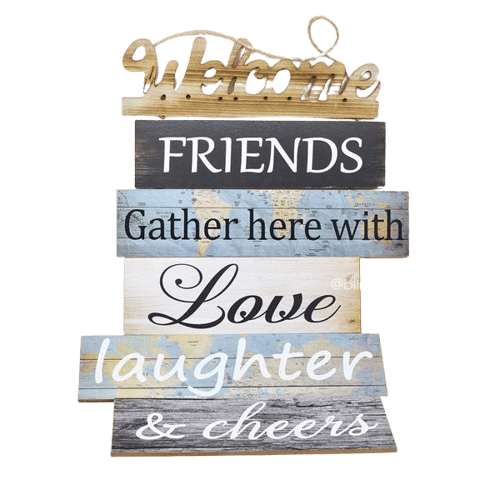 Welcome Friends - Wooden Wall Hanging Decor