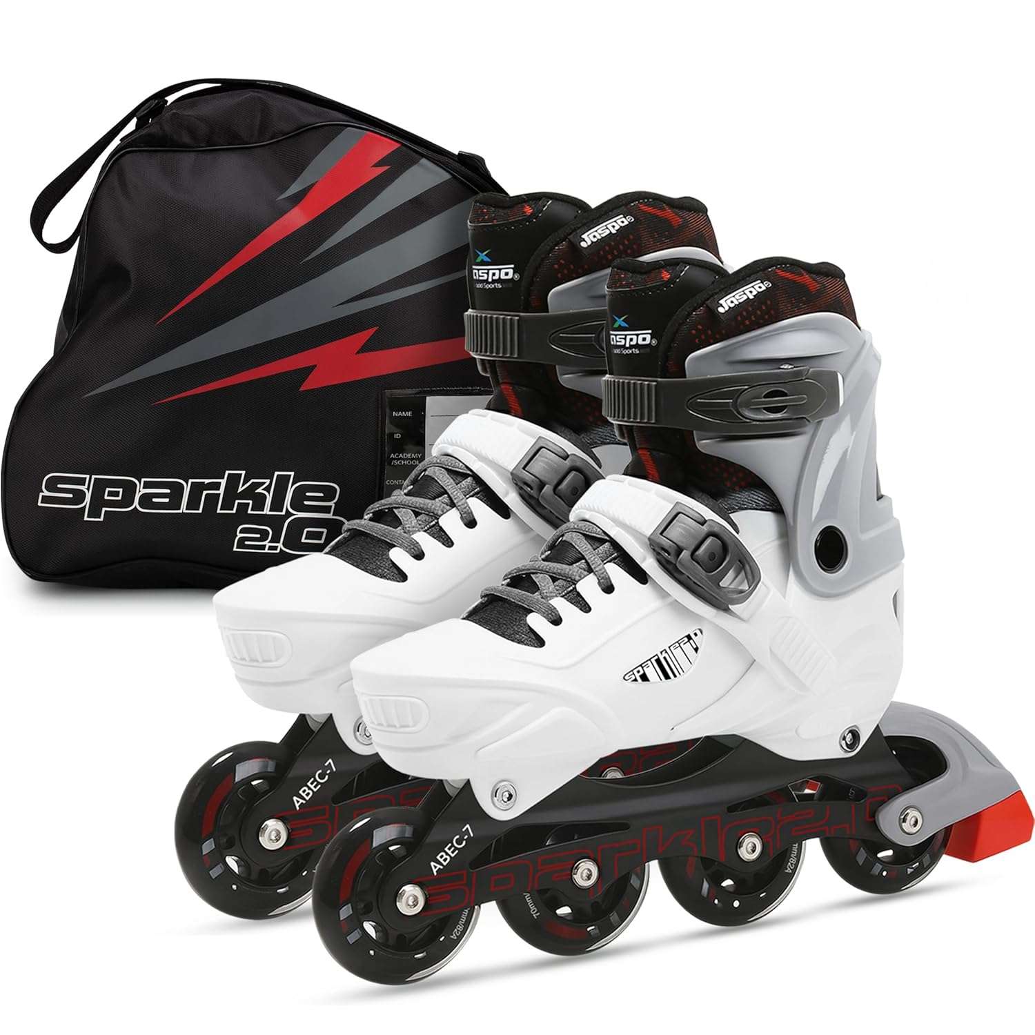 JASPO Sparkle 2.0 Adjustable Inline Roller Skates for Kids & Youth – Small/Medium/Large - Image 3