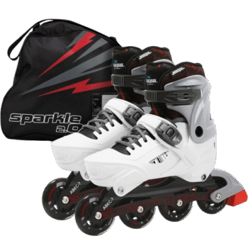 JASPO Sparkle 2.0 Adjustable Inline Roller Skates for Kids & Youth – Small/Medium/Large