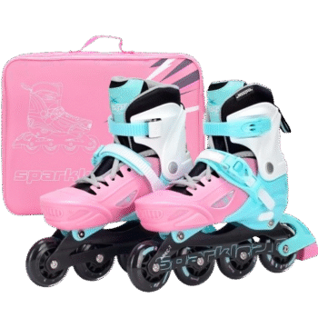 JASPO Sparkle 2.0 Adjustable Inline Roller Skates for Kids & Youth – Small/Medium/Large