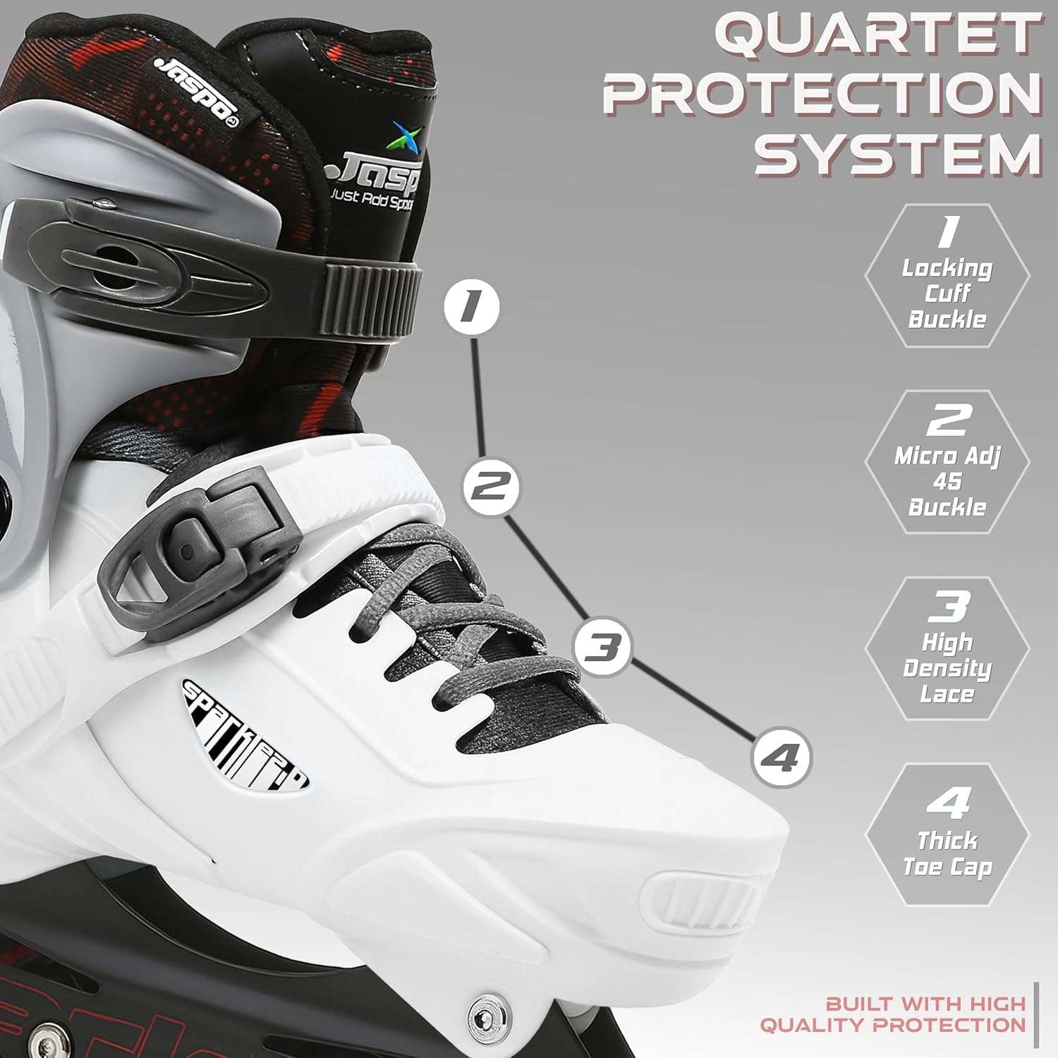 JASPO Sparkle 2.0 Adjustable Inline Roller Skates for Kids & Youth – Small/Medium/Large - Image 4