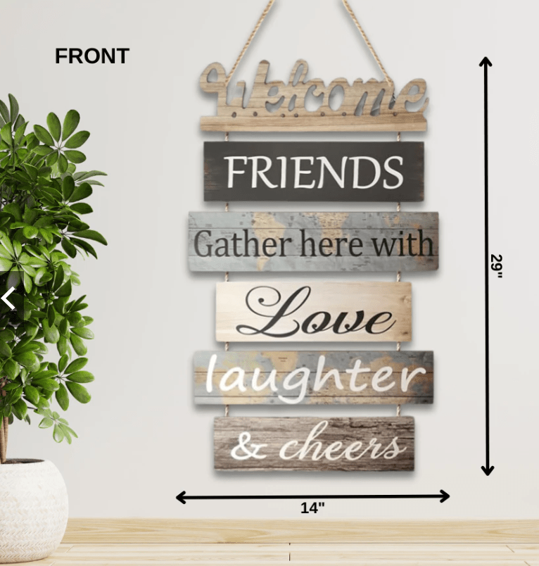 Welcome Friends - Wooden Wall Hanging Decor - Image 3