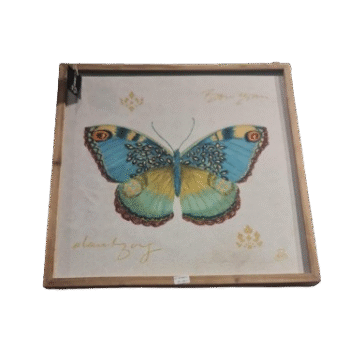 Fir & Fabric Wall Art with Butterfly Pattern Style