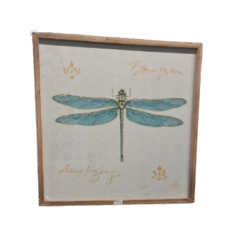 Fir & Fabric Wall Art with Dragonfly Pattern Style