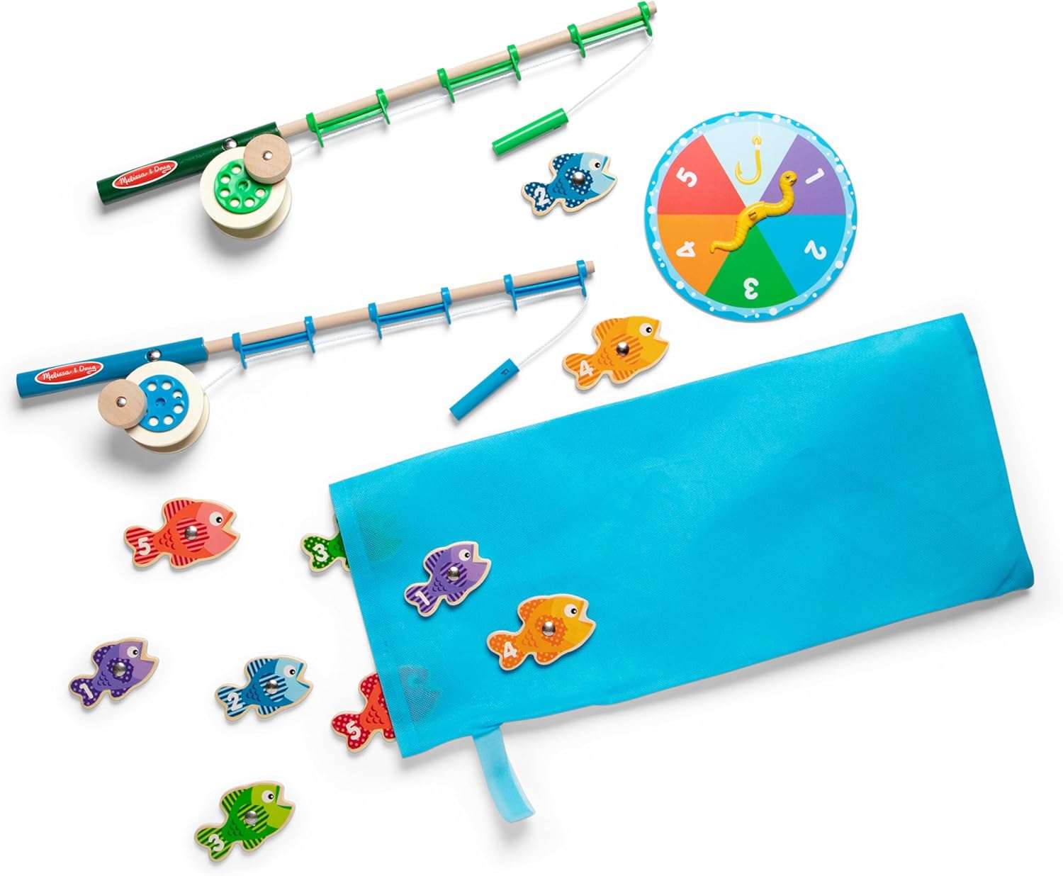 Melissa & Doug - Catch & Count Wooden Fishing Game with 2 Magnetic Rods - Image 3