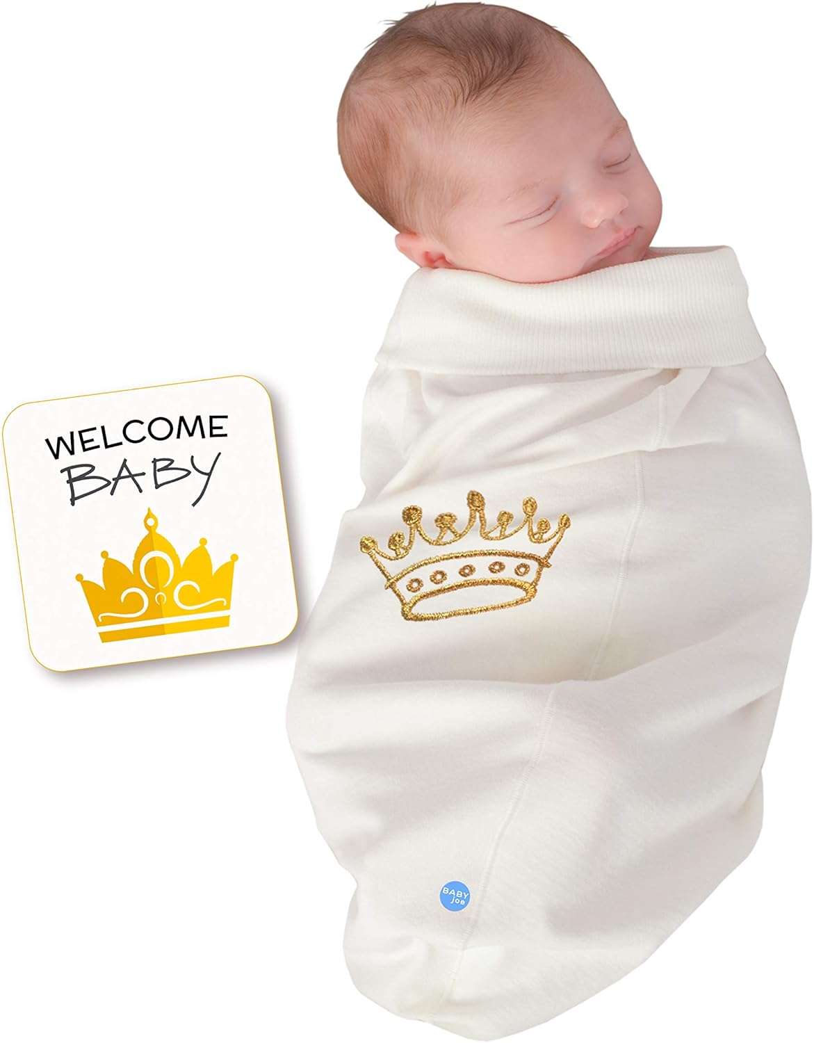 Cozy Cocoon – Swaddle with Hat and Announcement Card – Crown Baby - Image 2