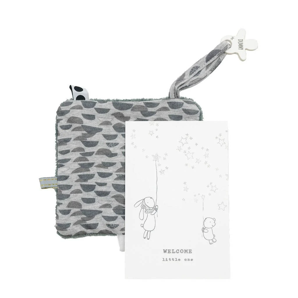 Snoozebaby - Cuddle toy with labels & Card with envelope - Frost Gray - Image 2